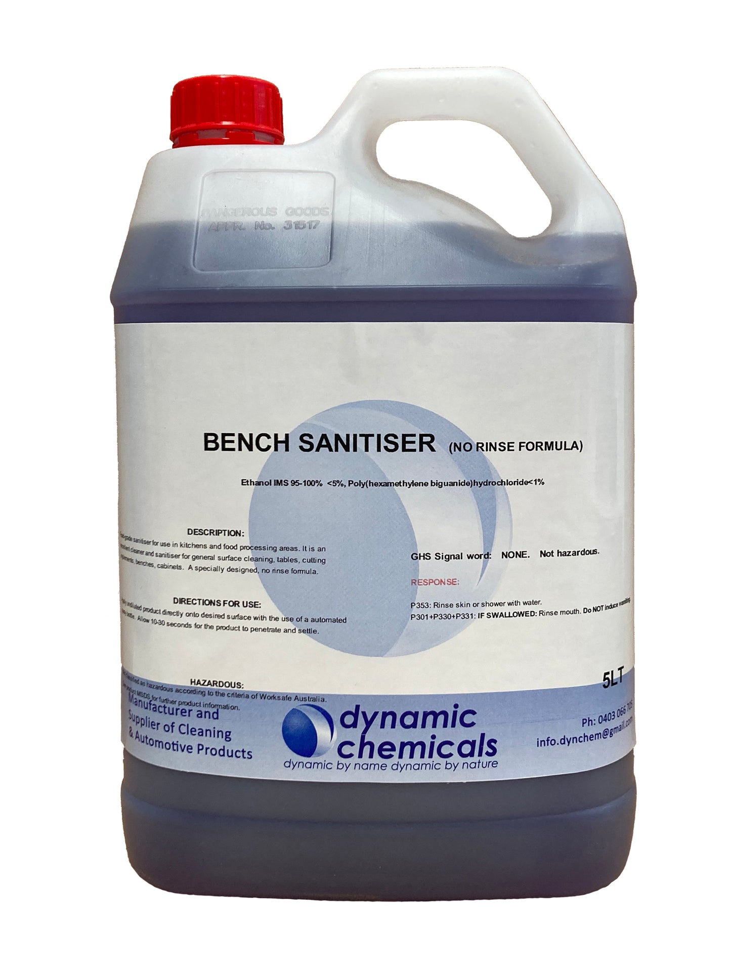 BENCH SANITISER (NO RINSE FORMULA)